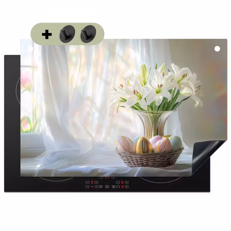 Vaas - Eieren - Bloemen Inductie beschemer met haakjes klein -3d