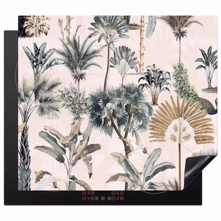 Inductie afdekplaat - Vintage - Jungle - Dieren - Natuur - Inductie beschermer Inductie beschermer vinyl 3mm middel -3d