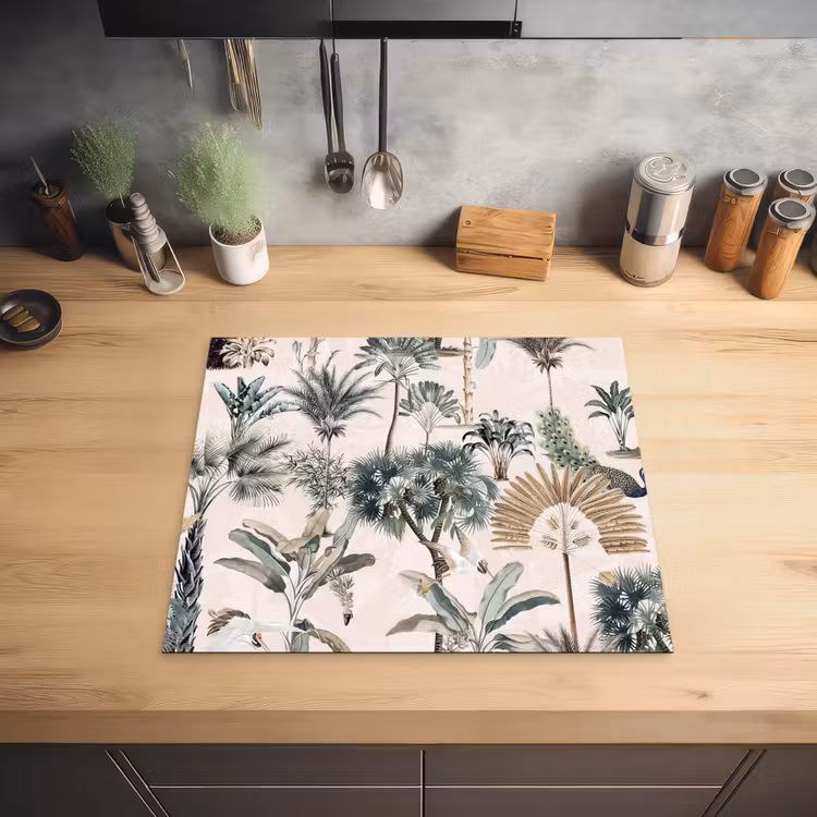 Inductie afdekplaat - Vintage - Jungle - Dieren - Natuur - Inductie beschermer Inductie beschermer vinyl 3mm middel -sfeer5