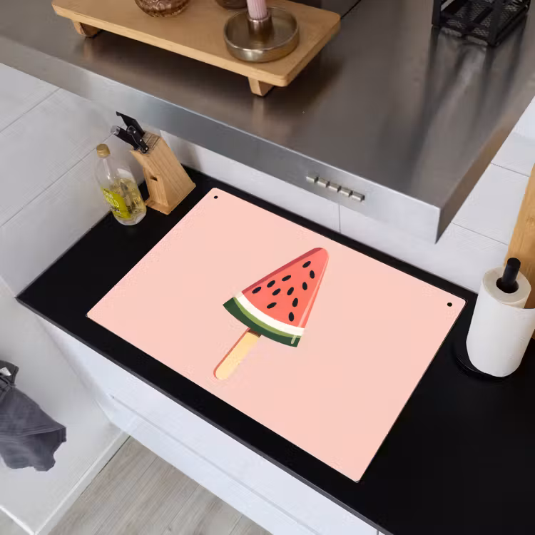 Watermeloen - Ijsje - Pitjes - Rood Inductie beschemer met haakjes klein -sfeer1