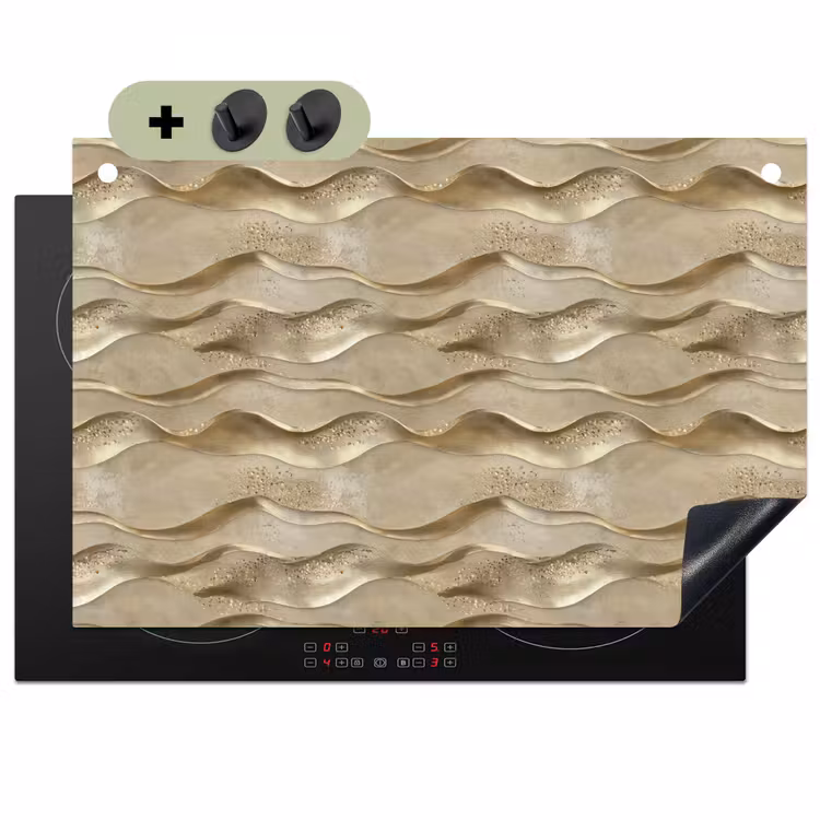 Golven - Patroon - Goud Inductie beschemer met haakjes klein 777 -3d
