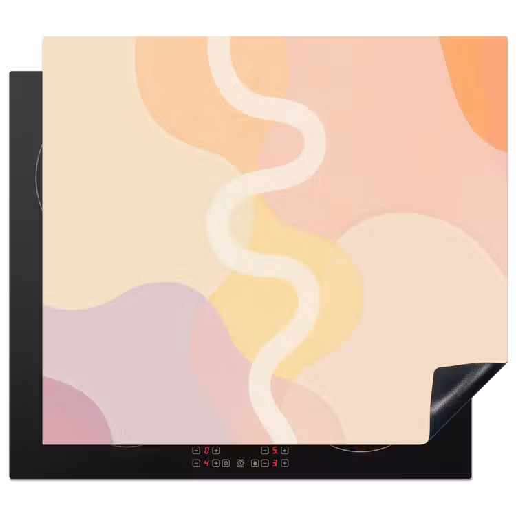 Golvende vormen - Abstract - pastel Inductie beschermer vinyl 3mm middel -3d
