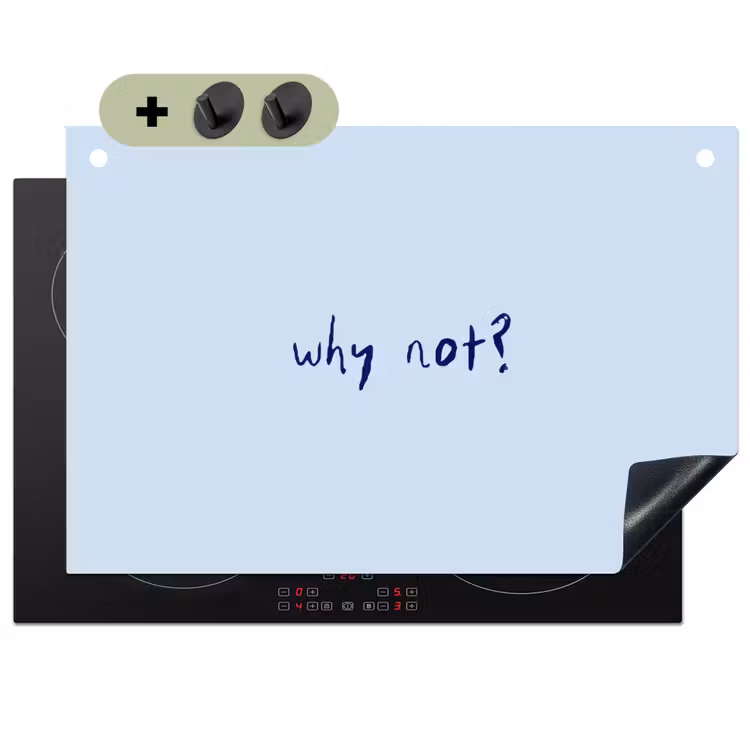 Why not - Blauw - Donker blauw - Quote Inductie beschemer met haakjes klein -3d