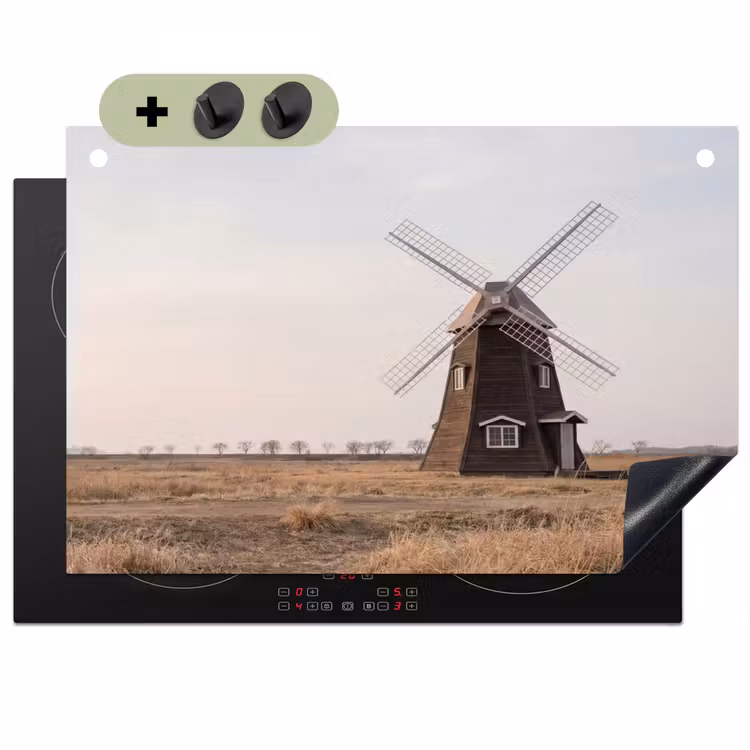 Windmolens - Landschap - Veld Inductie beschemer met haakjes klein -3d