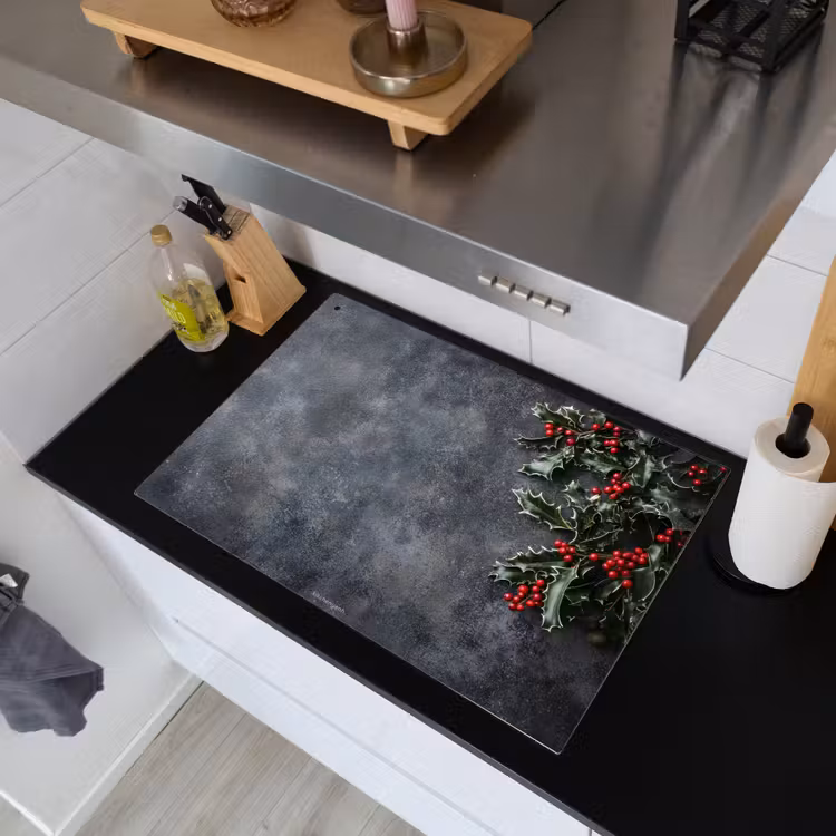 Winter - Hulst - Kerst - Beton Inductie beschemer met haakjes klein -sfeer1