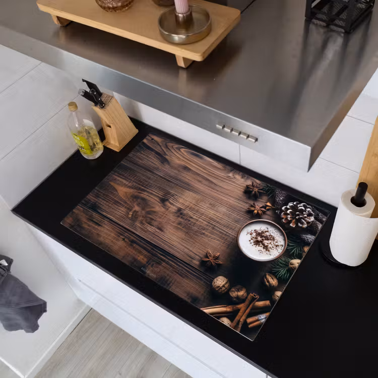 Winter - Houtlook - Stilleven Inductie beschemer met haakjes klein -sfeer1
