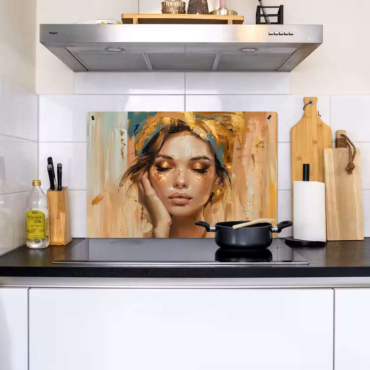 Vrouwen - Portret - Luxe - Goud Inductie beschemer met haakjes klein -sfeer2
