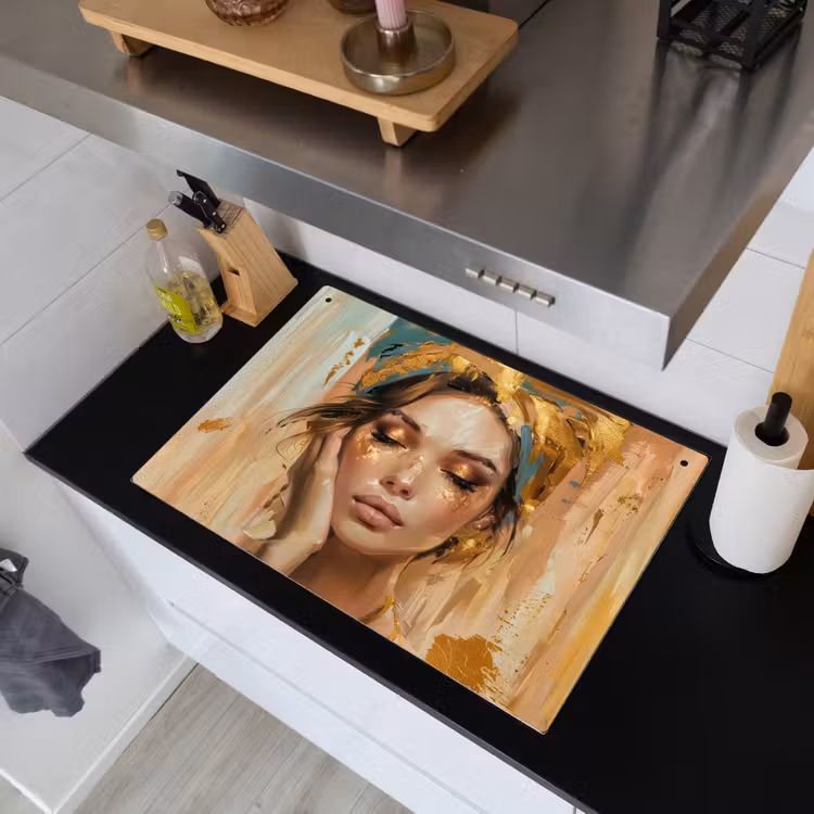 Vrouwen - Portret - Luxe - Goud Inductie beschemer met haakjes klein -sfeer1