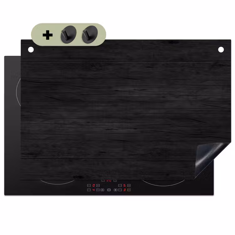 Hout - Plank - Textuur - Vintage Inductie beschemer met haakjes klein -3d