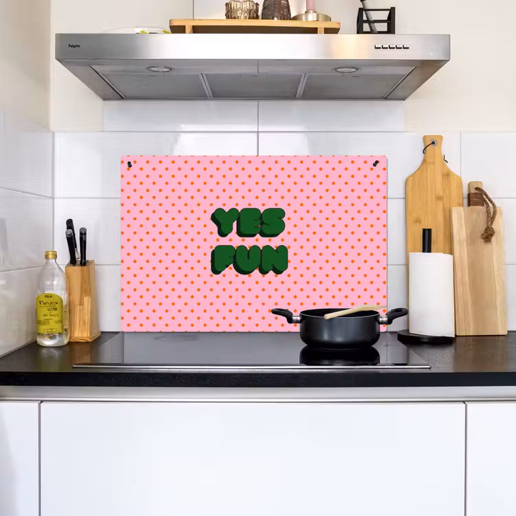 Yes fun - Groen - Roze - Stippen Inductie beschemer met haakjes klein -sfeer2