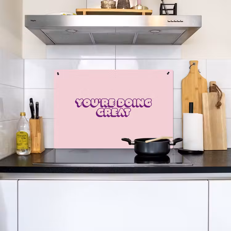 You're doing great - roze - 3D Inductie beschemer met haakjes klein -sfeer2