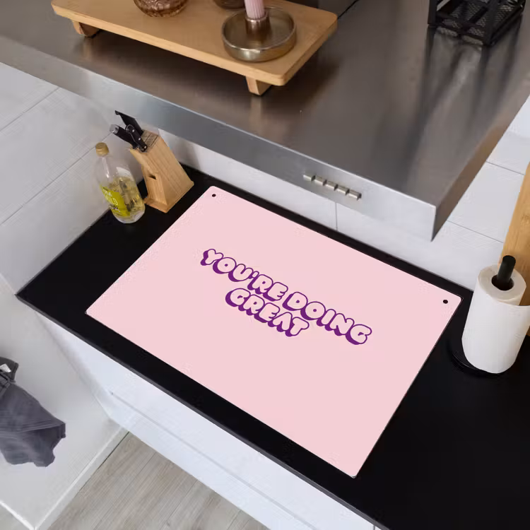 You're doing great - roze - 3D Inductie beschemer met haakjes klein -sfeer1