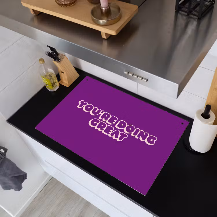 You're doing great - Paars - Bubble letters Inductie beschemer met haakjes klein -sfeer1