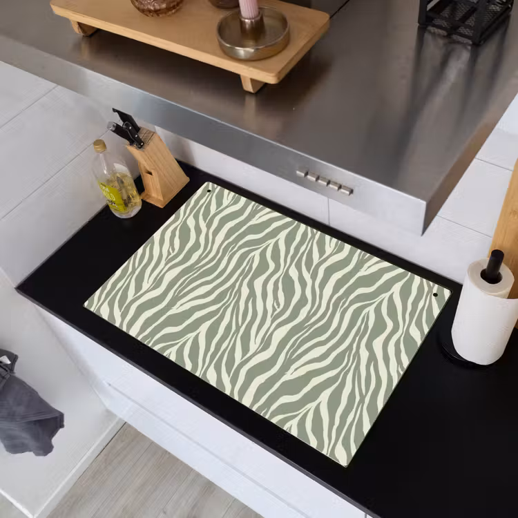 Zebra - Motief - Groen Inductie beschemer met haakjes klein 777 -sfeer1