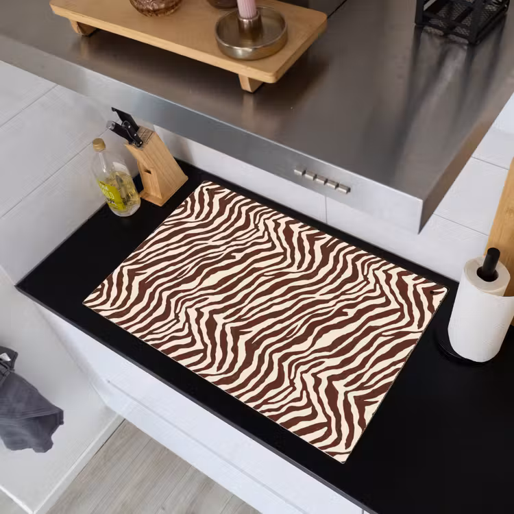 Zebra - Patroon - Zwart - Wit Inductie beschemer met haakjes klein 777 -sfeer1