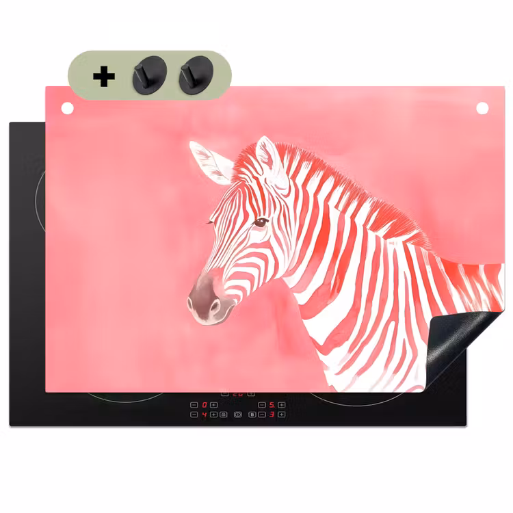 Zebra - Pink - Verf Inductie beschemer met haakjes klein -3d