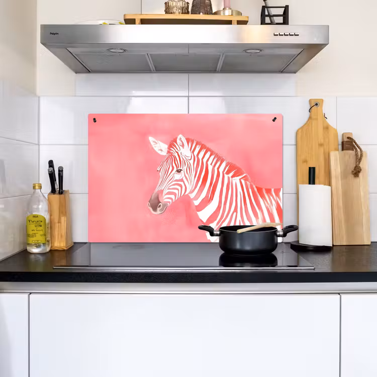Zebra - Pink - Verf Inductie beschemer met haakjes klein -sfeer2
