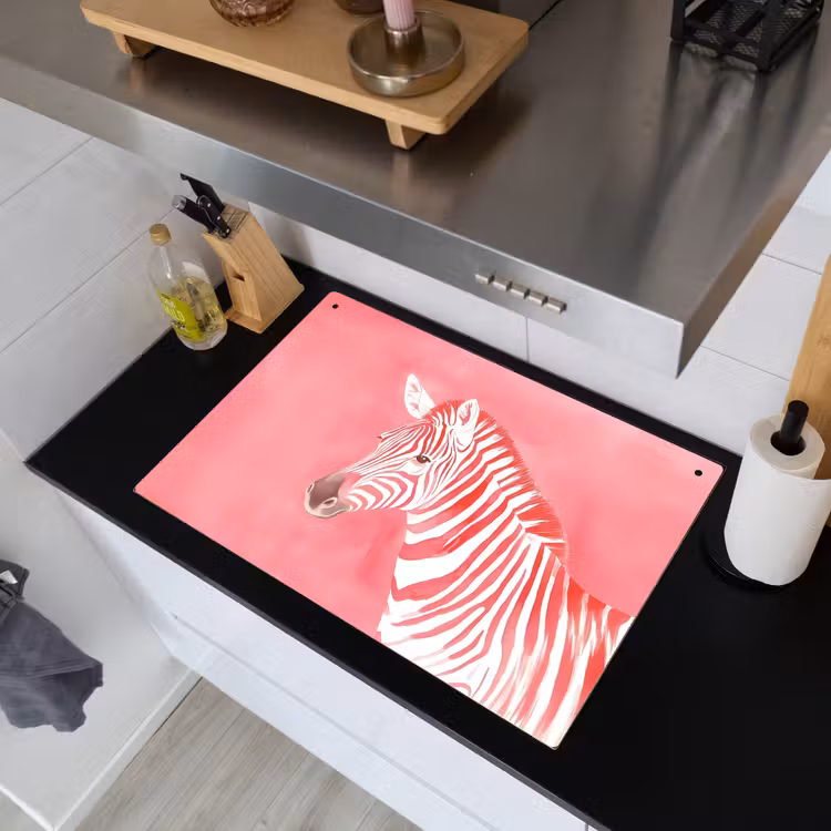 Zebra - Pink - Verf Inductie beschemer met haakjes klein -sfeer1