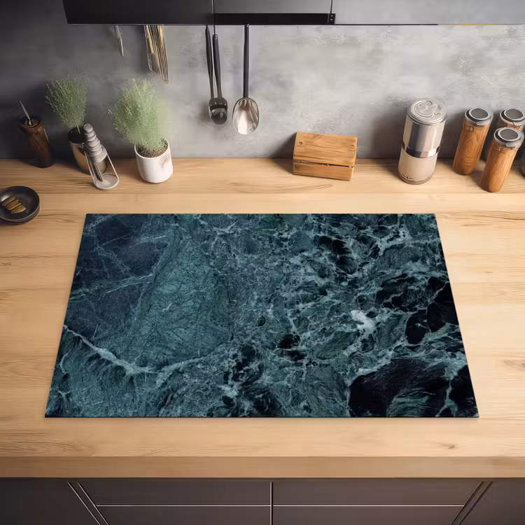 Oeroude Groene Marmerdiepten Inductie beschermer vinyl 3mm klein -sfeer5