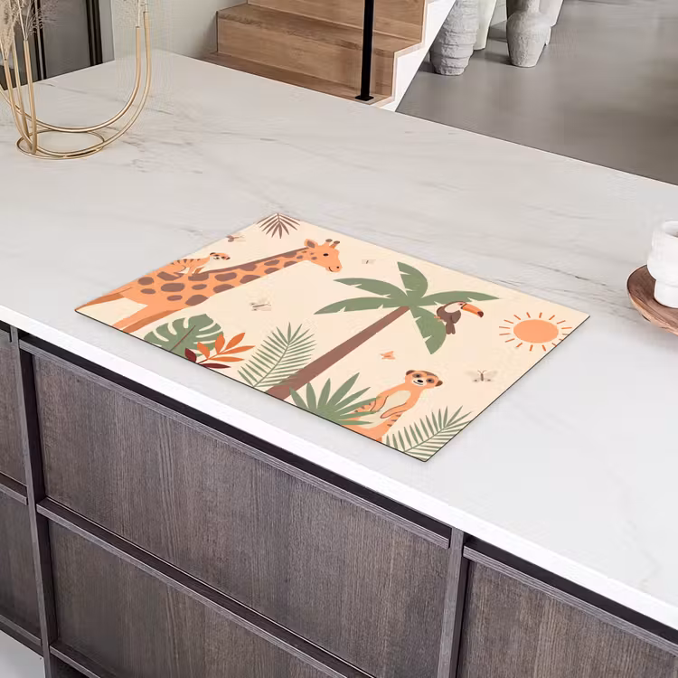 Dieren - Tropisch - Safari - Kleurrijk Inductie beschermer vinyl 3mm klein -sfeer8
