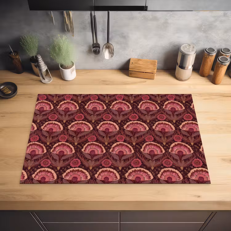 Antiek - Bloemen - Kleurrijk Inductie beschermer vinyl 3mm klein 276 -sfeer5