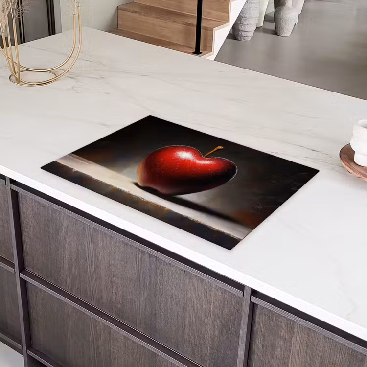 Apple - Hart - Rood Inductie beschermer vinyl 3mm klein -sfeer8