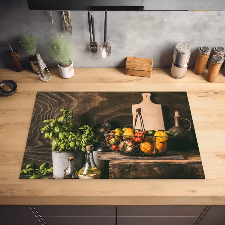 Aroma's van het Mediterrane Keuken Inductie beschermer vinyl 3mm klein -sfeer5