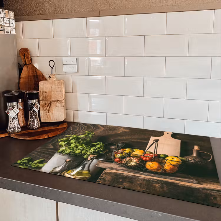 Aroma's van het Mediterrane Keuken Inductie beschermer vinyl 3mm klein -sfeer3