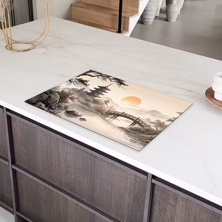 Azië - Landschap - Kleurrijk Inductie beschermer vinyl 3mm klein -sfeer8