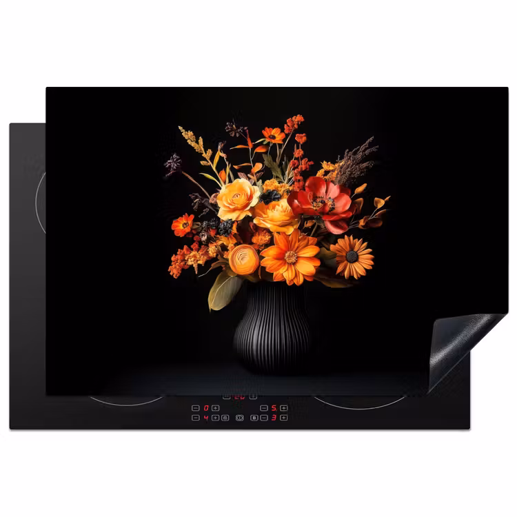 Herfst - Boeket - Oranje Inductie beschermer vinyl 3mm klein -3d