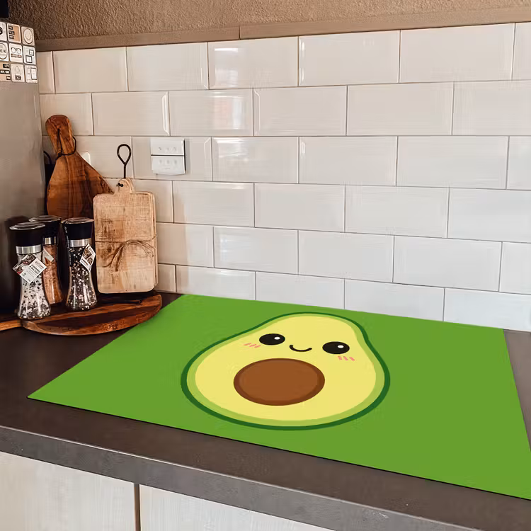 Avocado - Groen - Speels Inductie beschermer vinyl 3mm klein -sfeer3
