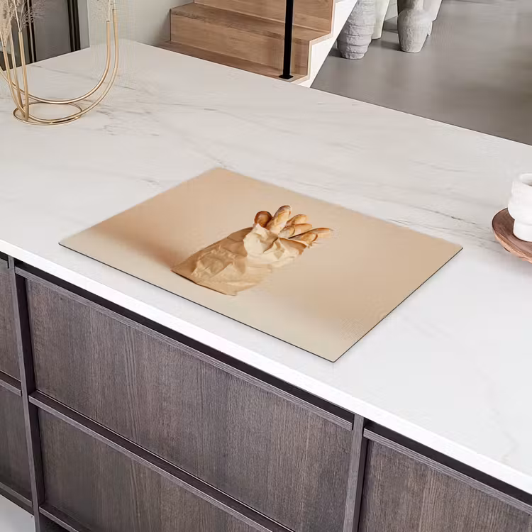 Baguette - Brood - Stokbrood - Beige Inductie beschermer vinyl 3mm klein -sfeer8