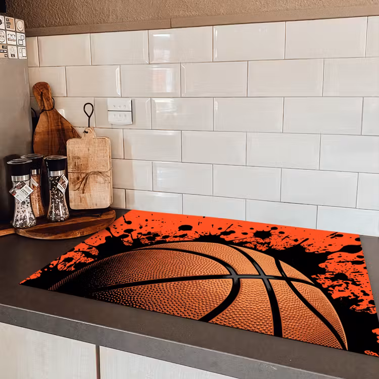 Basketbal - Verf - Sport - Oranje Inductie beschermer vinyl 3mm klein -sfeer3