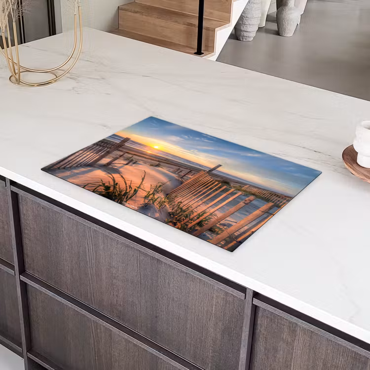 Strand - Natuur - Zonsondergang Inductie beschermer vinyl 3mm klein -sfeer8