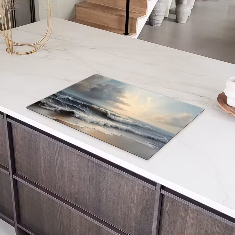 Strand - Zee - Zonsondergang Inductie beschermer vinyl 3mm klein -sfeer8
