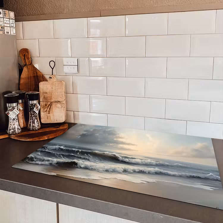 Strand - Zee - Zonsondergang Inductie beschermer vinyl 3mm klein -sfeer3