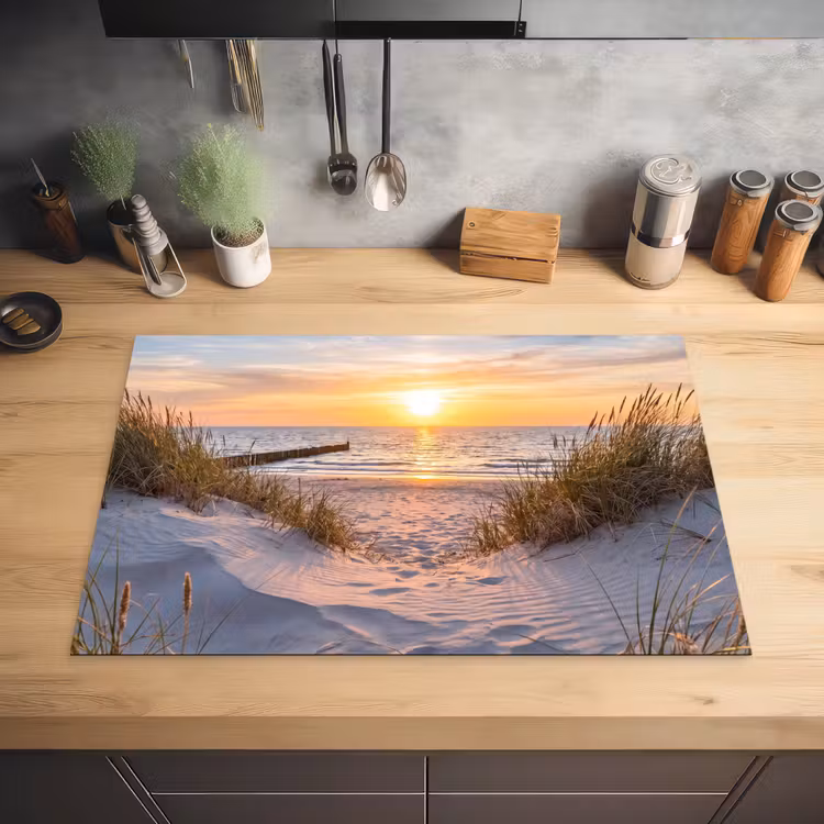 Strand - Zonsondergang - Natuur - Landschap Inductie beschermer vinyl 3mm klein -sfeer5