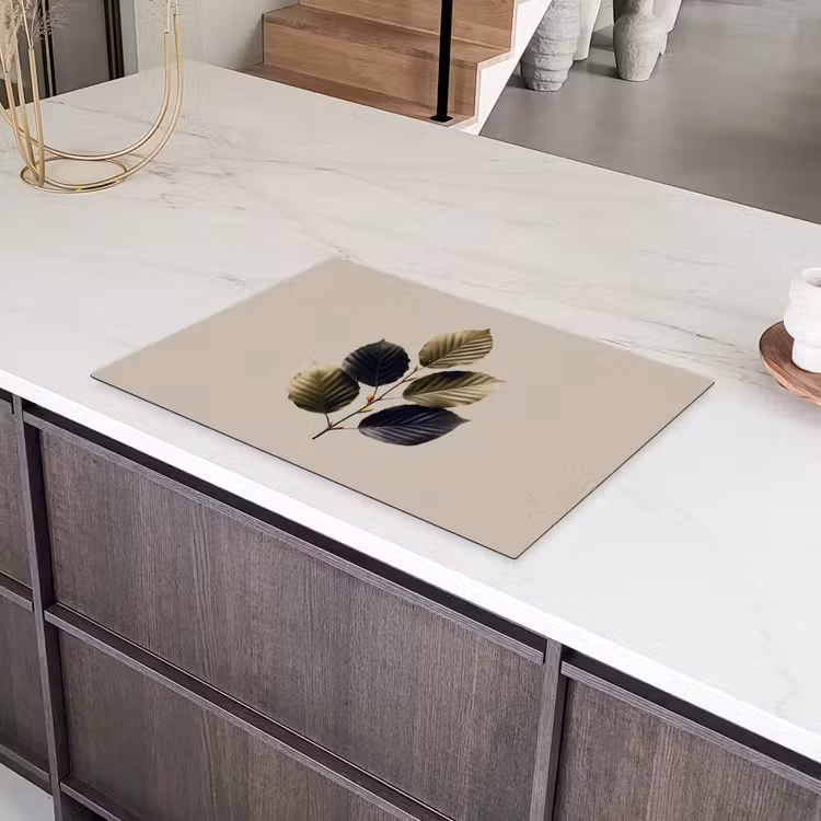 Beukenbladeren - Bruin - Groen - neutraal Inductie beschermer vinyl 3mm klein -sfeer8