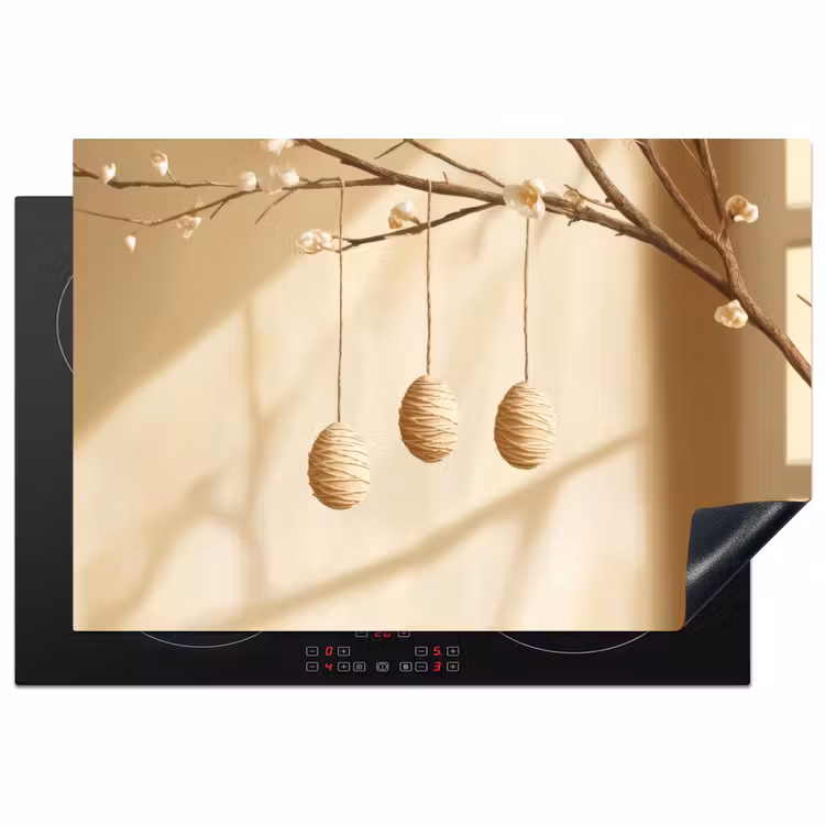 Beige - Paastak - Eieren Inductie beschermer vinyl 3mm klein -3d