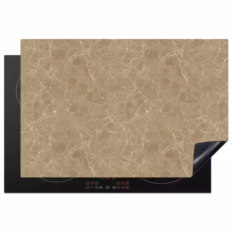 Beige - Marmer - Witte aders Inductie beschermer vinyl 3mm klein 276 -3d