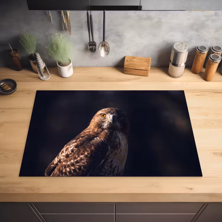 Roofvogel - Buizerd - Bruin Inductie beschermer vinyl 3mm klein -sfeer5