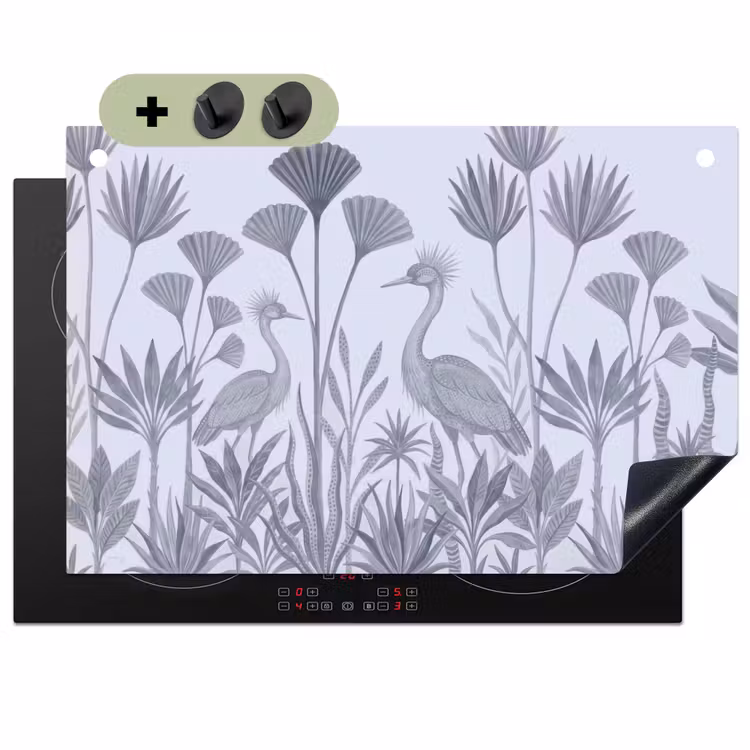Vogel - Tropisch - Illustratie - Blauwgrijs - Natuur Inductie beschemer met haakjes klein -3d