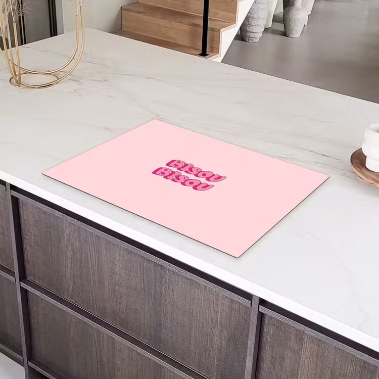 Bisou - Roze - Schaduw Inductie beschermer vinyl 3mm klein -sfeer8