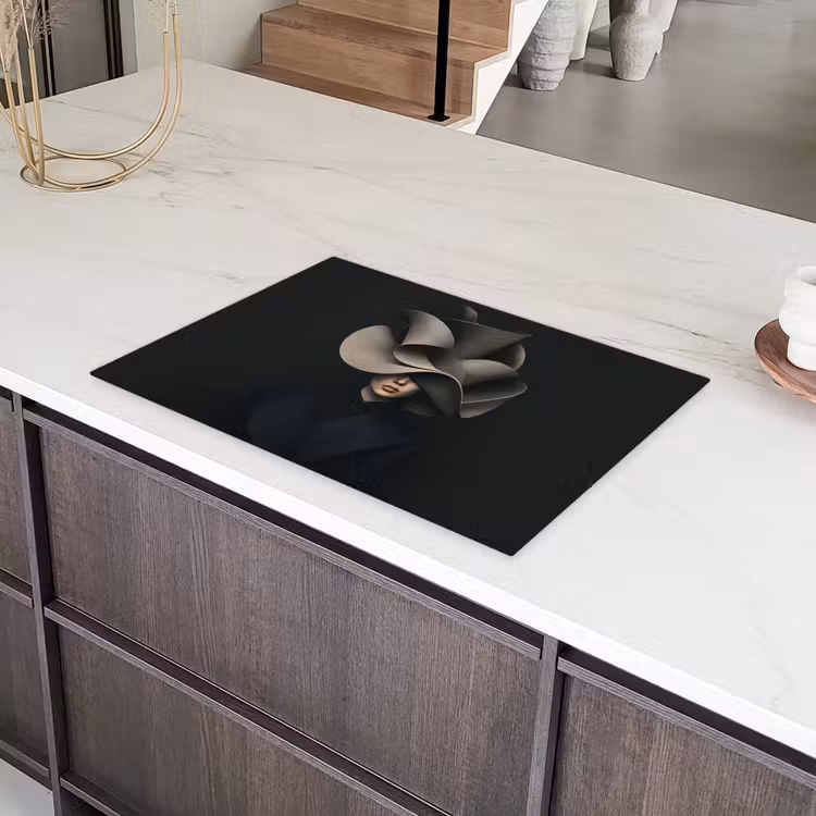 Zwarte - Hoed - Vrouw Inductie beschermer vinyl 3mm klein -sfeer8