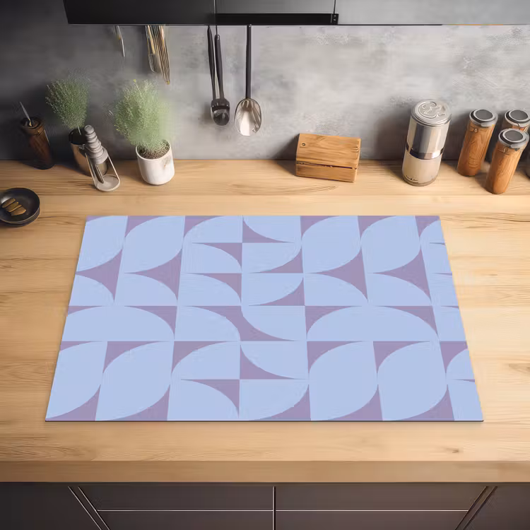 Blokken - Blauw - Paars - Patroon Inductie beschermer vinyl 3mm klein 276 -sfeer5
