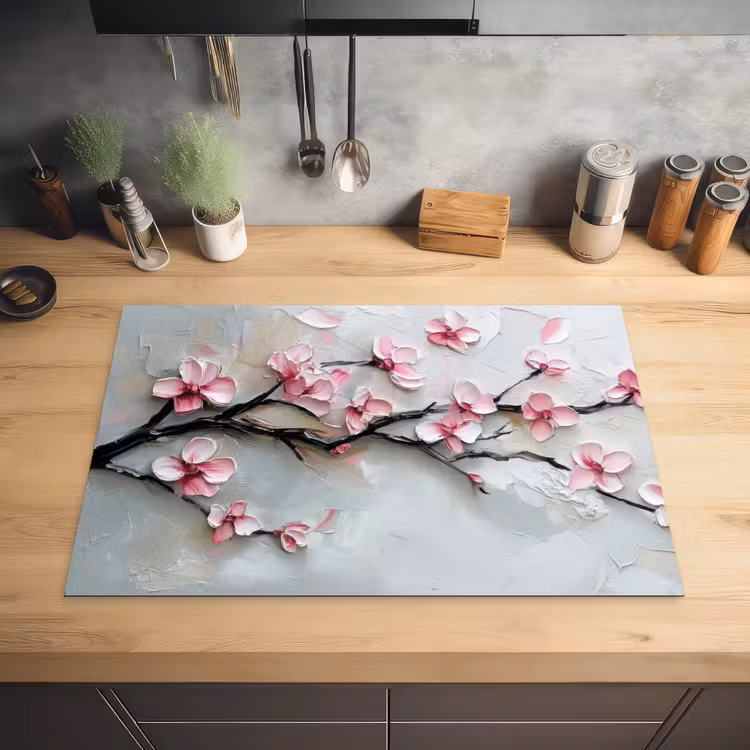 Bloesem - Kunstzinnig - Roze - Sakura Inductie beschermer vinyl 3mm klein -sfeer5