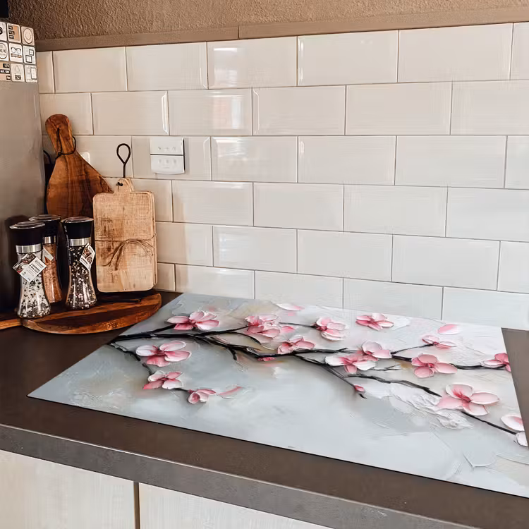 Bloesem - Kunstzinnig - Roze - Sakura Inductie beschermer vinyl 3mm klein -sfeer3