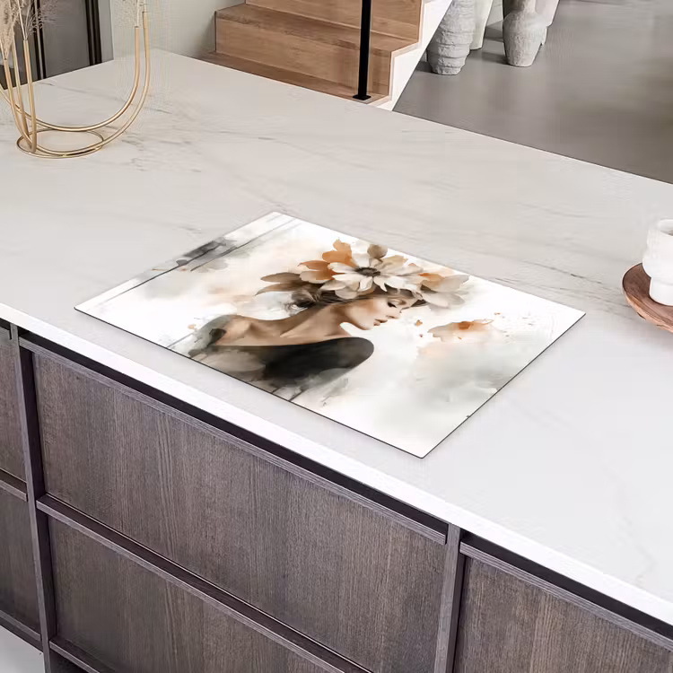 Bloesem - Portret - Gezicht Inductie beschermer vinyl 3mm klein -sfeer8