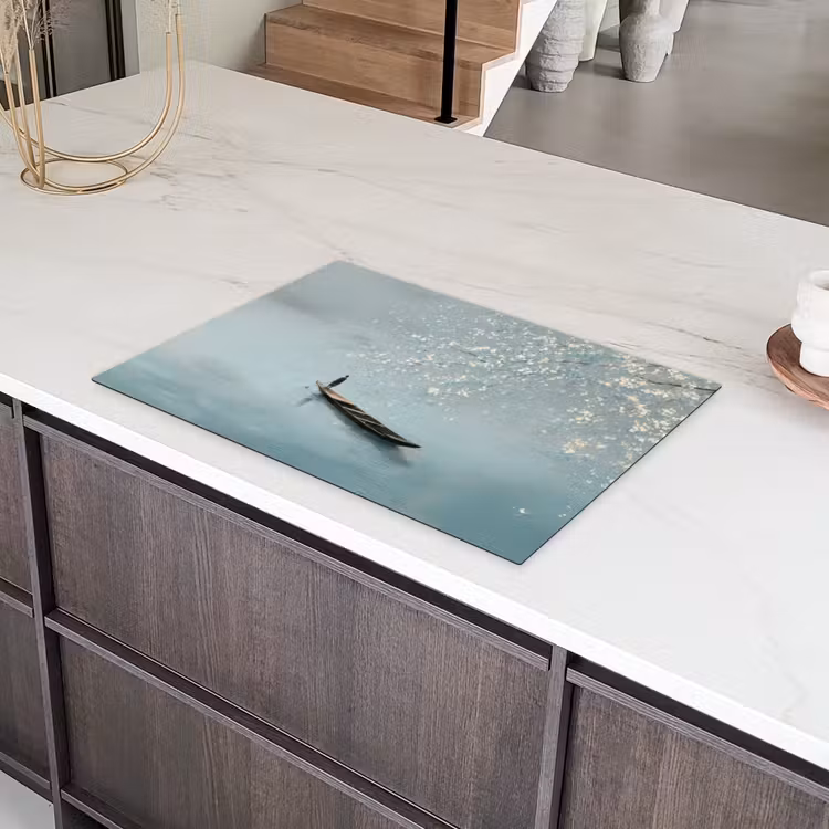 Bloesems - Minimalistisch - Wateroppervlak - Boot Inductie beschermer vinyl 3mm klein -sfeer8