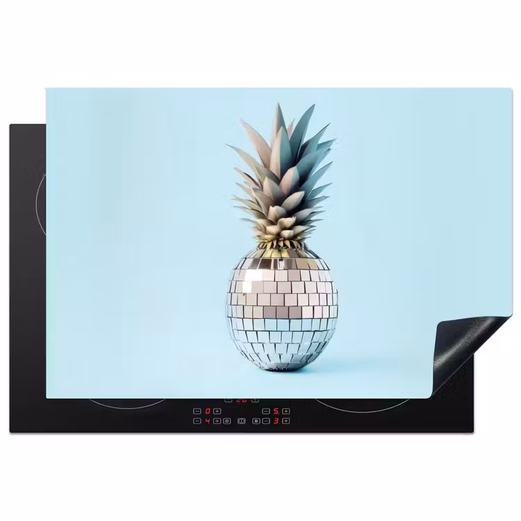 Blauw - Ananas - Disco - Discobal Inductie beschermer vinyl 3mm klein -3d